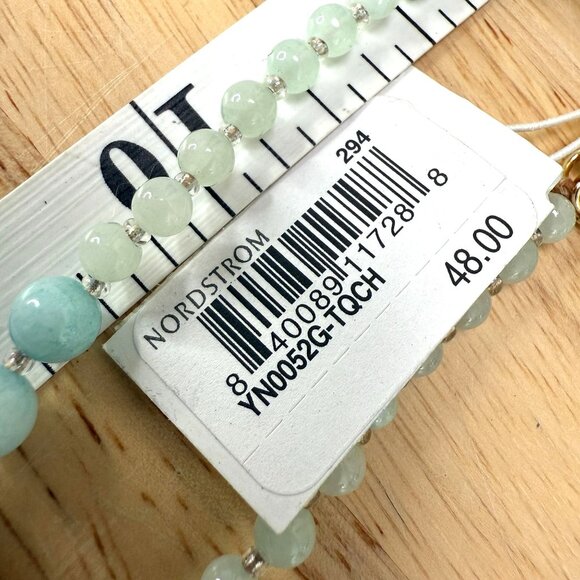 Multi-Strand Beaded Necklace In Turquoise Gold & White - Picture 4 of 9